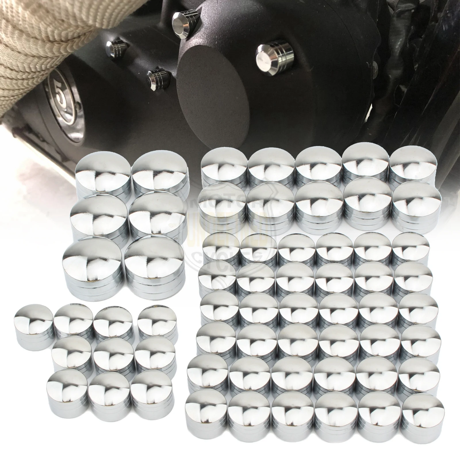 

62PCS Bolt Covers For Harley Touring Road King Street Glide 2017-2022 Softail 2018-22 Motorcycle Engine Screw Cap Cover Aluminum