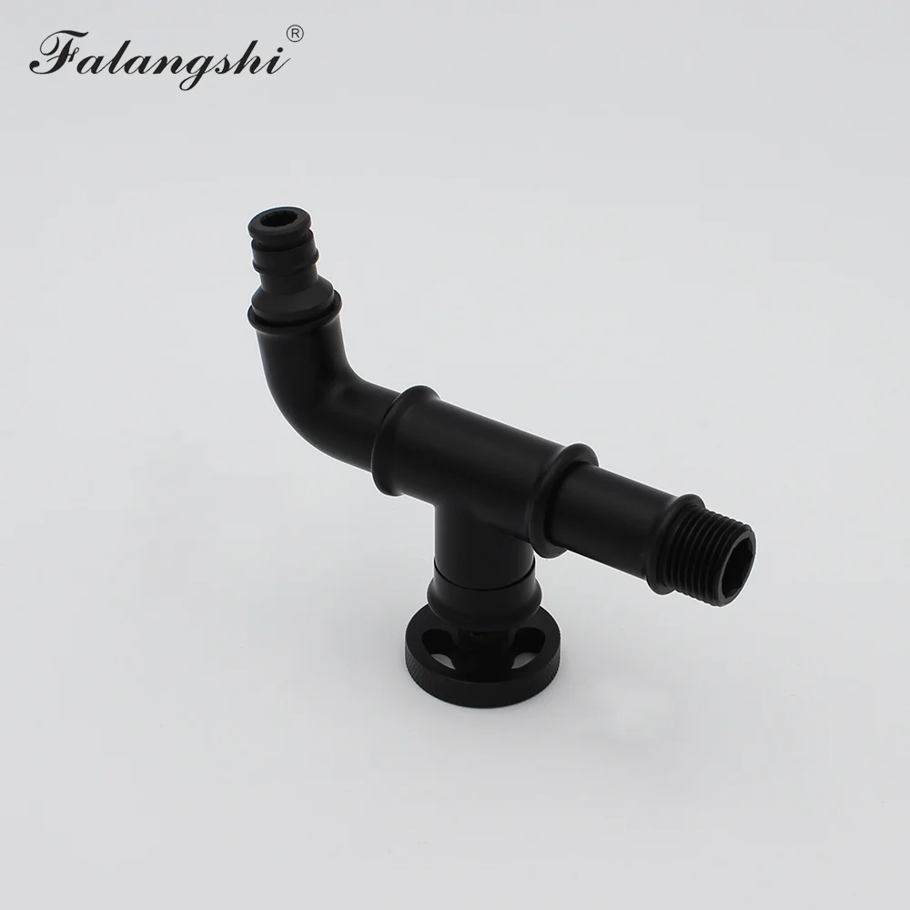 Bathroom Bibcock Faucet Brass Matte Black Decorative Outdoor Garden Taps for Washing Machine Toilet Mop Faucet Wall Mount WB8509