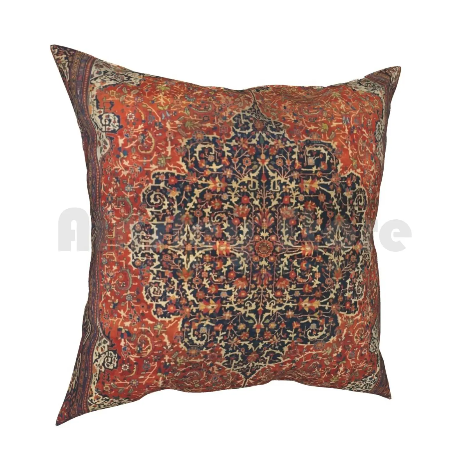 Sarouk Farahan Carpet , West Persia Pillow Case Printed Home Soft DIY Pillow cover Sarouk Farahan Persian Rug Carpet Red