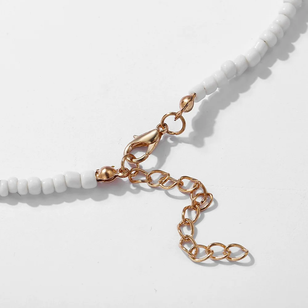 Böhmische Weiße Perlen-Choker-Halskette für Frauen Vintage-Kettenhalskette Modeschmuck Großhandel – Detail 6