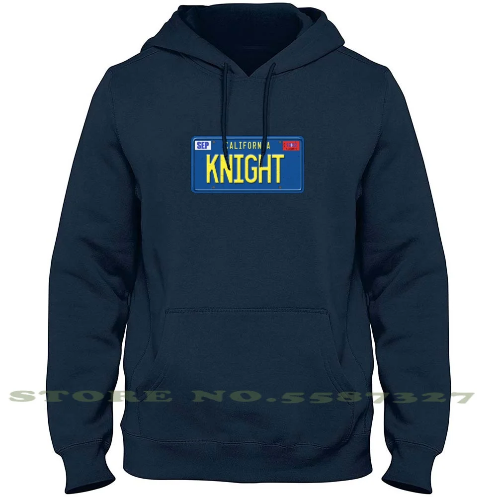 Knight Rider 100% Pure Cotton Hoodie Tshirt Michael Knight Knight Rider Kitt Plate Karr Car Fantastic Turbo Boost 80S