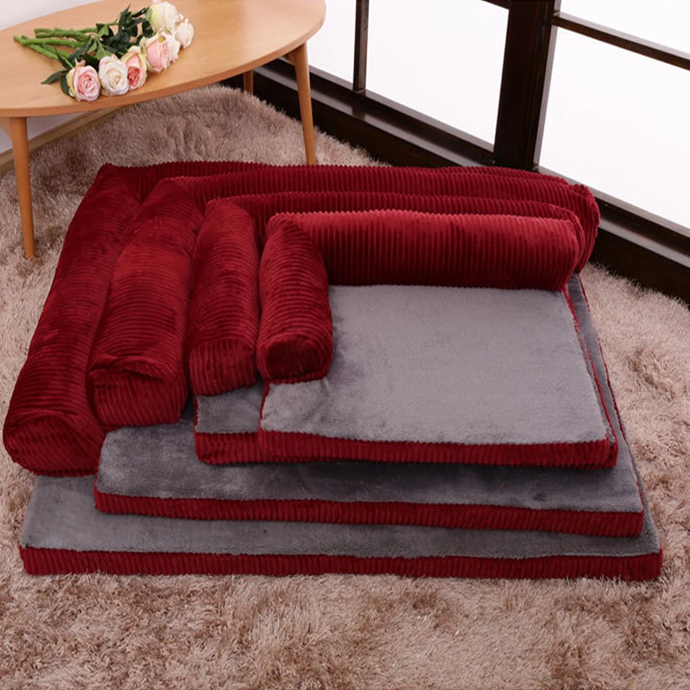 Dog Cat Sofa Puppy Luxury Bed for Small Medium Large Dog Soft Bedding Moisture Proof Bottom Washable Corduroy Cushion Mattress