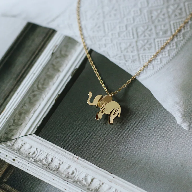 YUN RUO Elephant Pendant Necklace Rose Gold Color Fashion Titanium Steel Woman Jewelry Christmas Gift Never Fade Drop Shipping