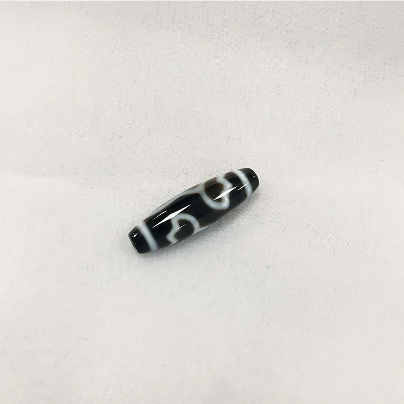 Natural Tibetan Dzi Beads for making diy Jewelry Oval, lotus & two tone, Grade AAA, 12x39mm Sold By PC