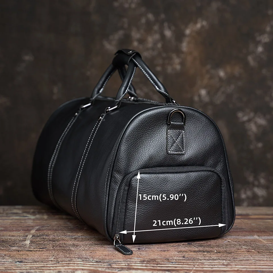 Männer Reisetasche Aus Echtem Leder Casual Hand Gepäck Tasche Hohe Kapazität Duffle Schulter Schuh Tasche Für 17 Zoll Laptop NUPUGOO – Detail 26