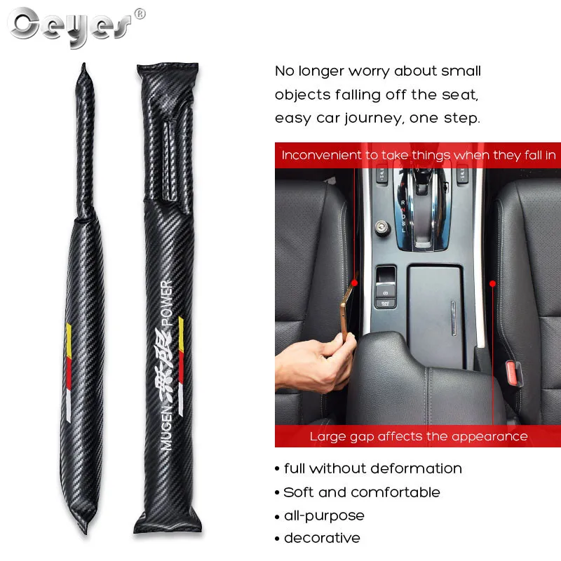 Ceyes Car Accessories Leak Proof Seat Pad Gap Fillers Leakproof Strip For Honda Mugen Power Civic Accord CRV Hrv Auto Styling