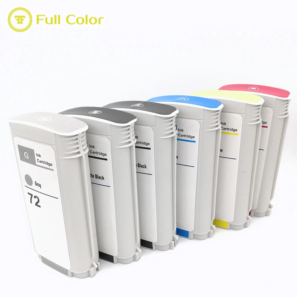 FULLCOLOR replacement 72 ink cartridge full 130ml compatible for hp T610 T620 T770 T790 T795 T2300 T1300 T1200 printer