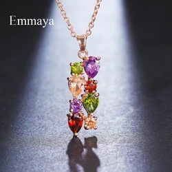 Emmaya Simple Style Double Row Zirconia Necklace For Female Fashion Decoration Bridal Party Colorful Jewelry Delicate Gift