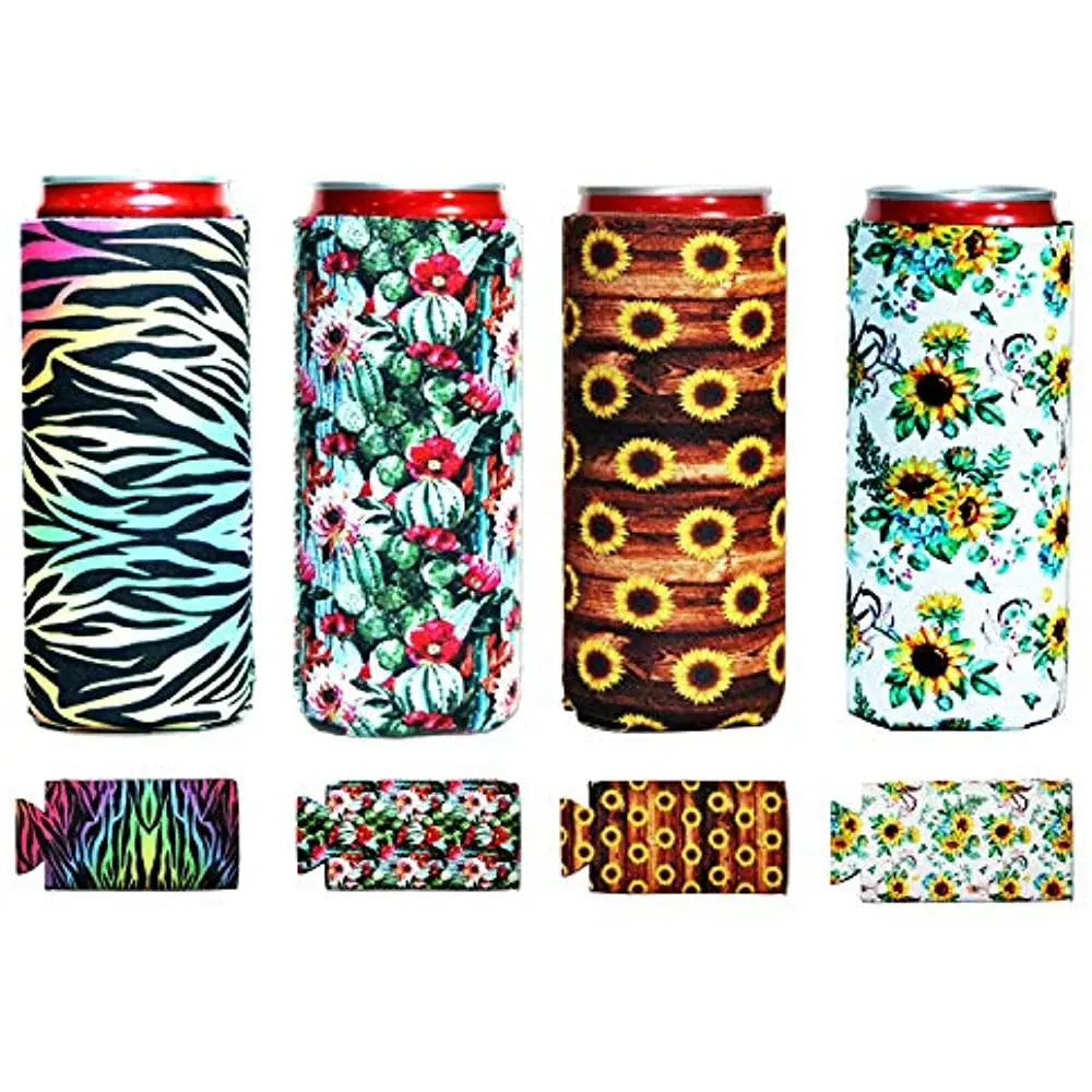 Beer Cans Slim Cooler Sleeve for 330ml Bottles Insulated Neoprene Thermal Coozie Sleeve Bulk Wedding  Coca Cola Soda Can Logo