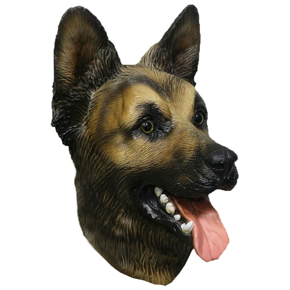 Dog Head Mask Deluxe Halloween Costume Party Latex Super Bowl Underdog Dog Head Mask
