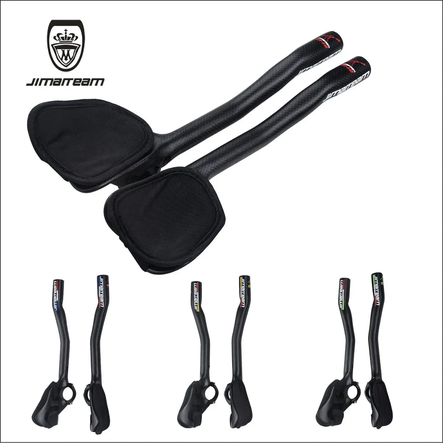 2020 JIMAITEAM Bicycle TT /Rest Bars Handlebar Triathlon Handlebar Carbon Bar Ends Road Bike Aero Bars 340mm Bullhorn/matt