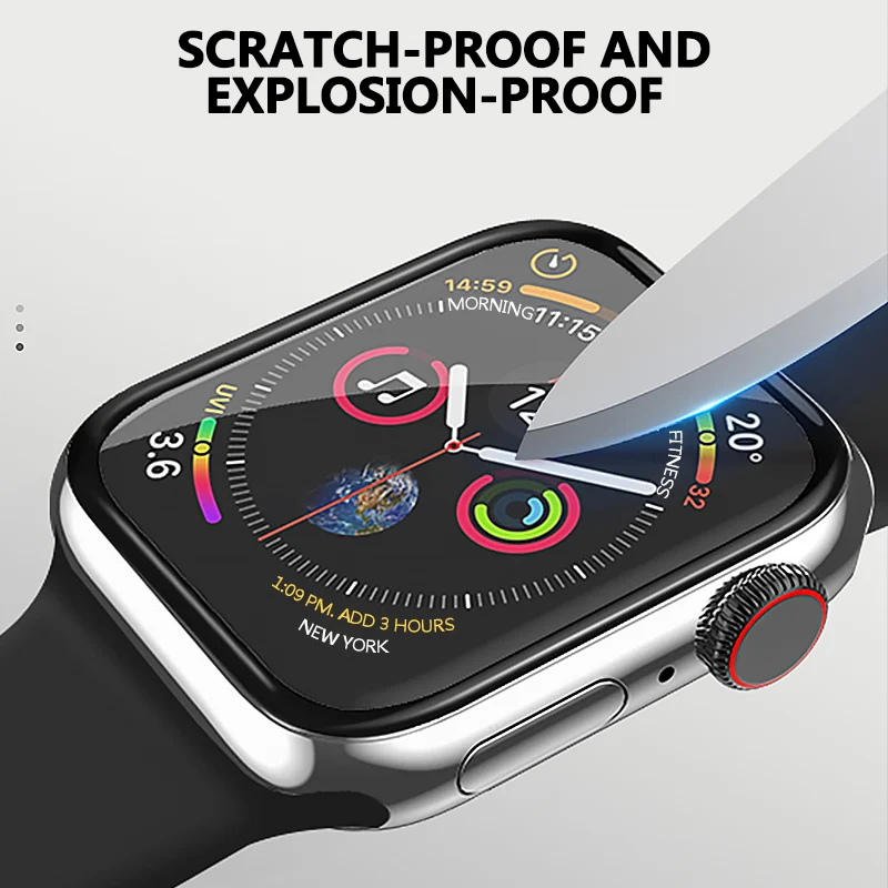 Screen Protector For Apple Watch 45MM 44MM 41MM 38MM 40MM 42MM Full Tempered Film for iWatch Series 8 7 6 SE 5 4 3 Not Glass view 2