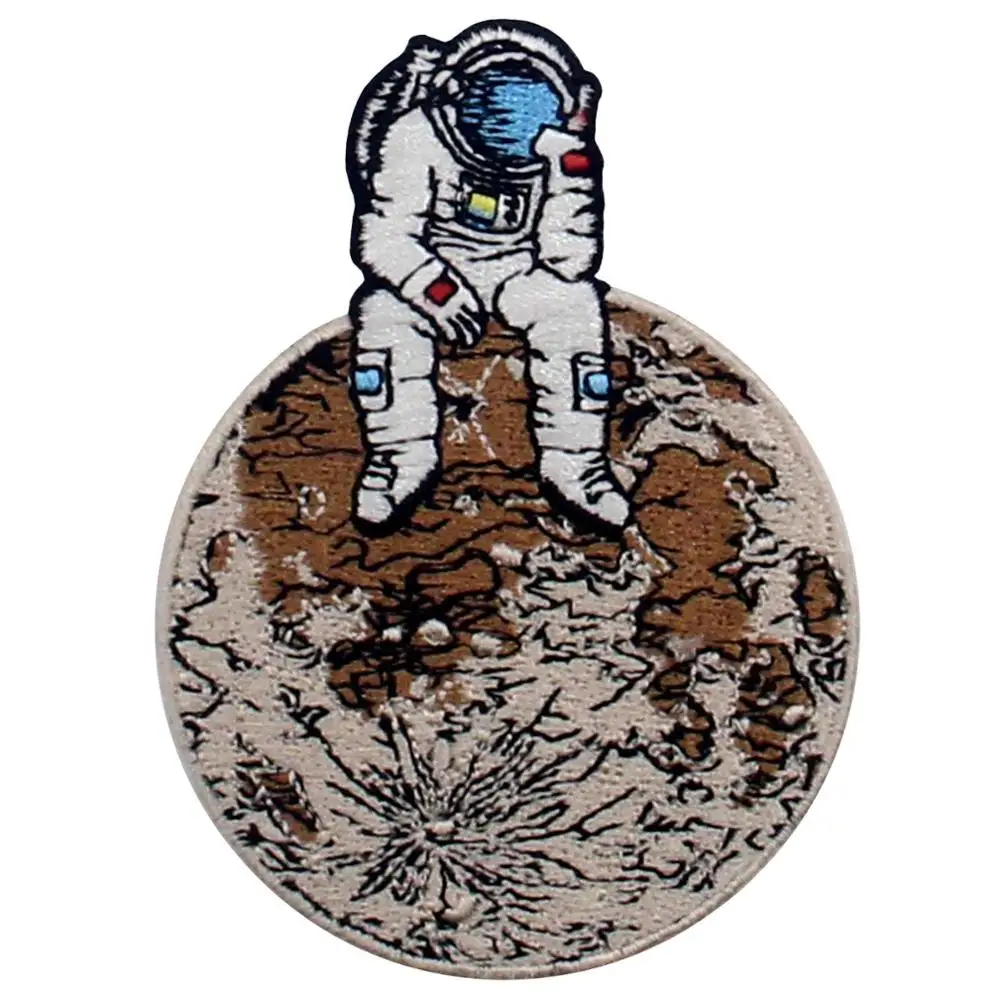 Embird Embroidered Patches For Hats Astronaut Lost In Lonely Planet Ceo-Friendly Handmade 3D Badge