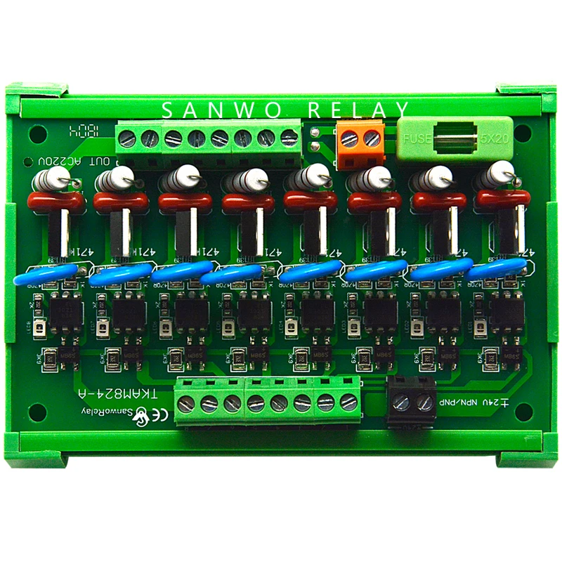 

8-channel PLC AC Protection Control Amplifier Board NPN/PNP Transistor Output Optocoupler Isolation Relay Module