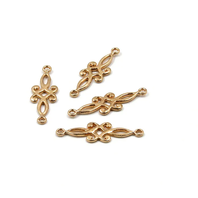 30 sztuk 9*29mm 3 kolor z dziurką kwiaty złącza Charms zawieszki dla DIY biżuteria ręcznie robiony naszyjnik bransoletka Making akcesoria — zdjęcie 3
