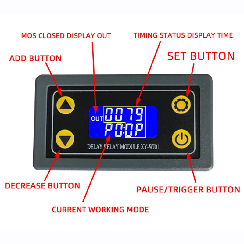 Module de retardateur de synchronisation multifonctionnel, relais de remplacement de commande de Tube MOS 10A, XY-WM01