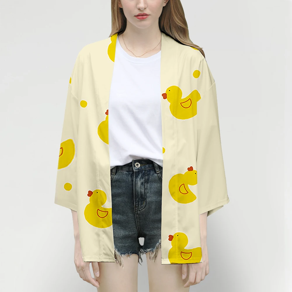 

3D Full Printed Many Ducks Kimono T Shirts Men Women Tops Summer Animal Cardigan Harajuku Style Casual Cool Boys Girls Tees