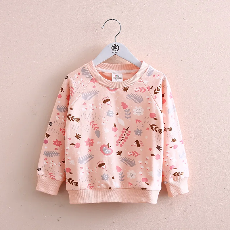 2024 Autumn Spring Fashion 2-4 5 6 7 8 9 10 Years Children\'S Causual Pullover Tops O Neck Long Sleeve Kids Baby Girl Sweatshirts