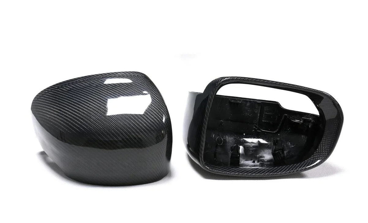 ABS+Real Carbon Fiber Rearview Mirror Caps 19+ For Volvo XC60 Styling Replacement Type Gloss Black Real Carbon Mirror Cover