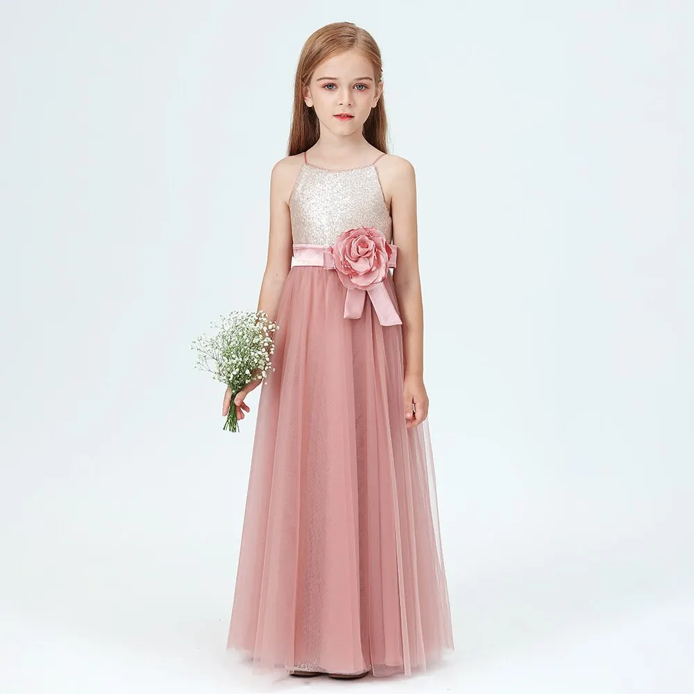 Flower Girl Dress for Kids, Birthday Party Ball Gown, Cerimônia de Casamento, Cerimônia de Graduação, Celebração de Festa, Formatura, Banquete