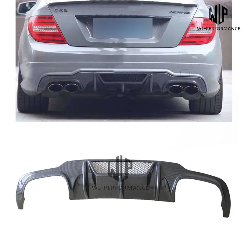 W204 High Quality Carbon Fiber Rear Lip Diffuser for Mercedes-benz c Class C180 C200 C260 C300 C63 Amg Car Body Kit 07-14