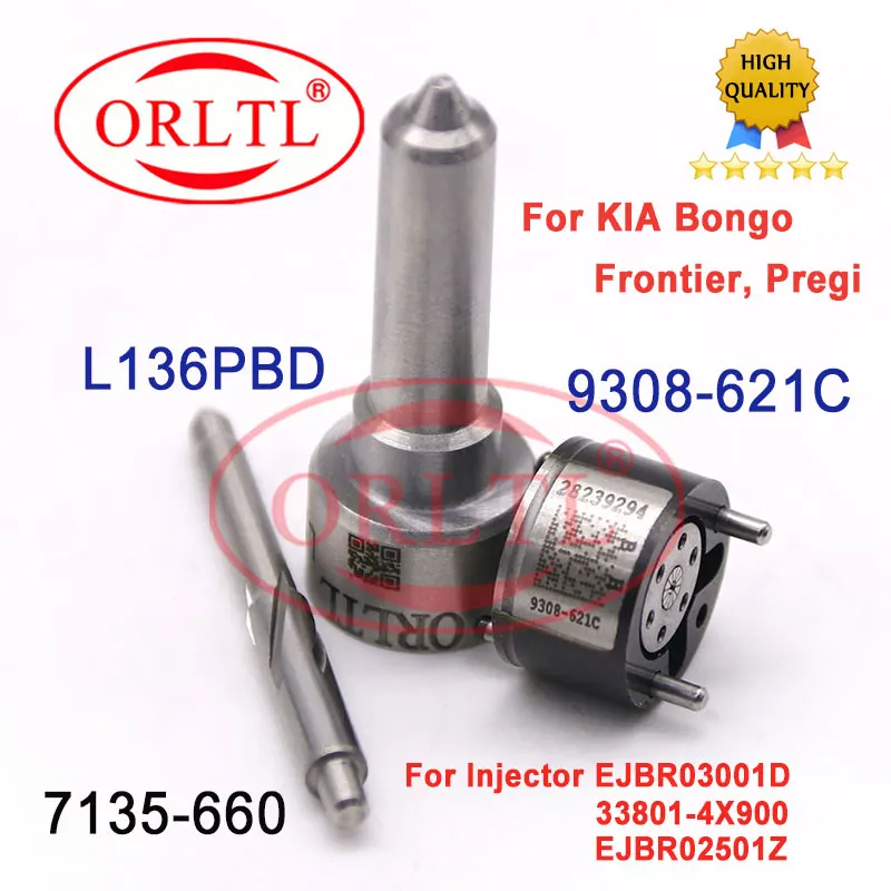 

Repair Kits 7135-660 Including Nozzle L136PBD Control Valve 9308-621C for KIA Diesel Injector EJBR03001D EJBR02501Z