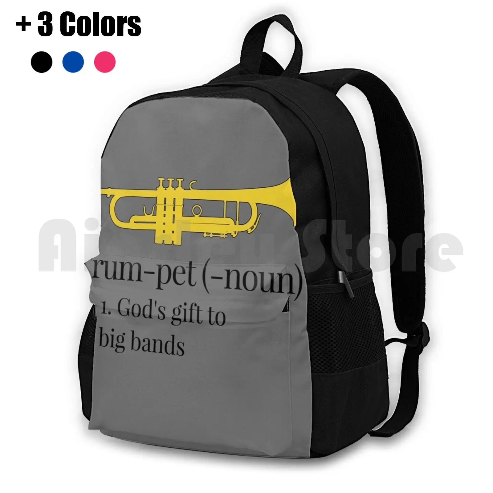 Funny Trumpet Gift , Trumpet-God's Gift To Big Bands Outdoor Hiking Backpack Riding Climbing Sports Bag Trumpet Trumpeter Brass