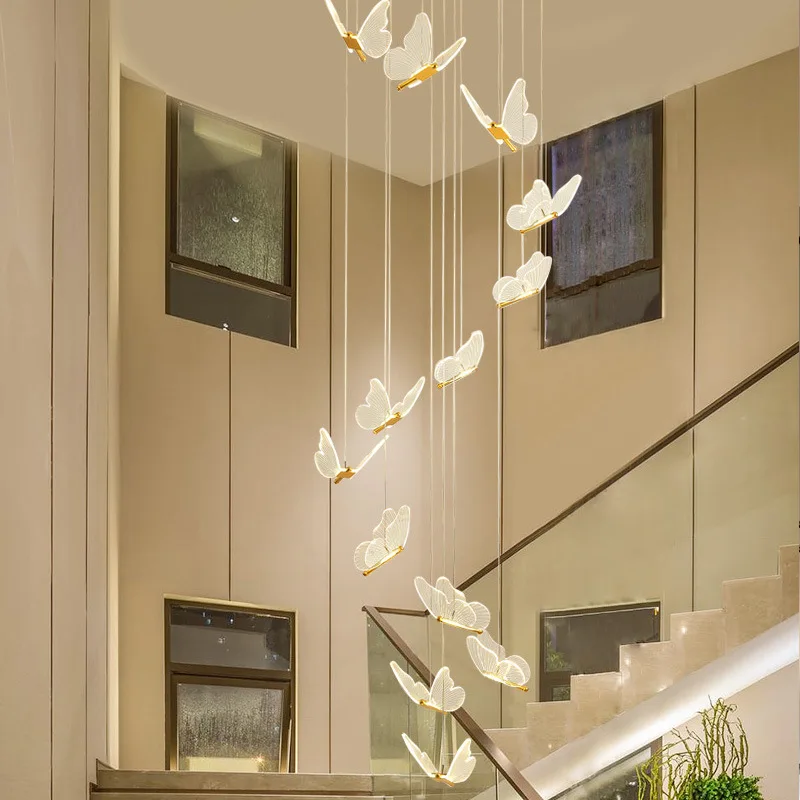 Postmodern restaurant lighting personalized hall light LED living room large chandelier light luxury butterfly Chandelier