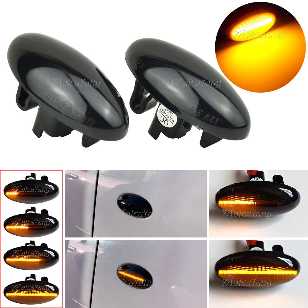 2Pcs Car LED Side Marker Light Turn Signal Light Side Blinker Lamp for Peugeot 307 206 407 107 for Citroen C1 C2 C3