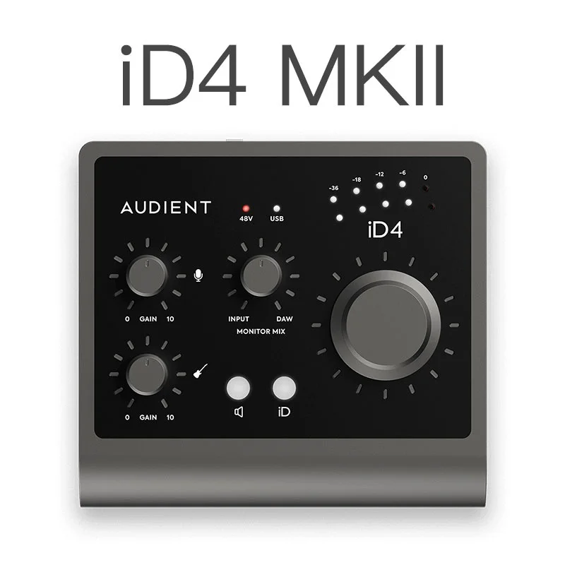 Original Audient iD4 MKII MK2 Professional Studio Live Recording Guitar JFET D.I USB AD-DA Audio Interface Sound Card