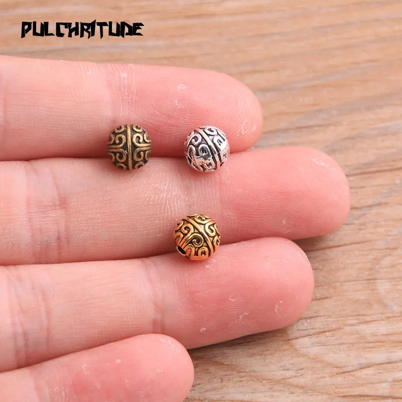 20pcs 7mm Three Color 2020 New Sphere Bead Pattern Bead Charms For Diy Beaded Bracelets Jewelry Handmade Making