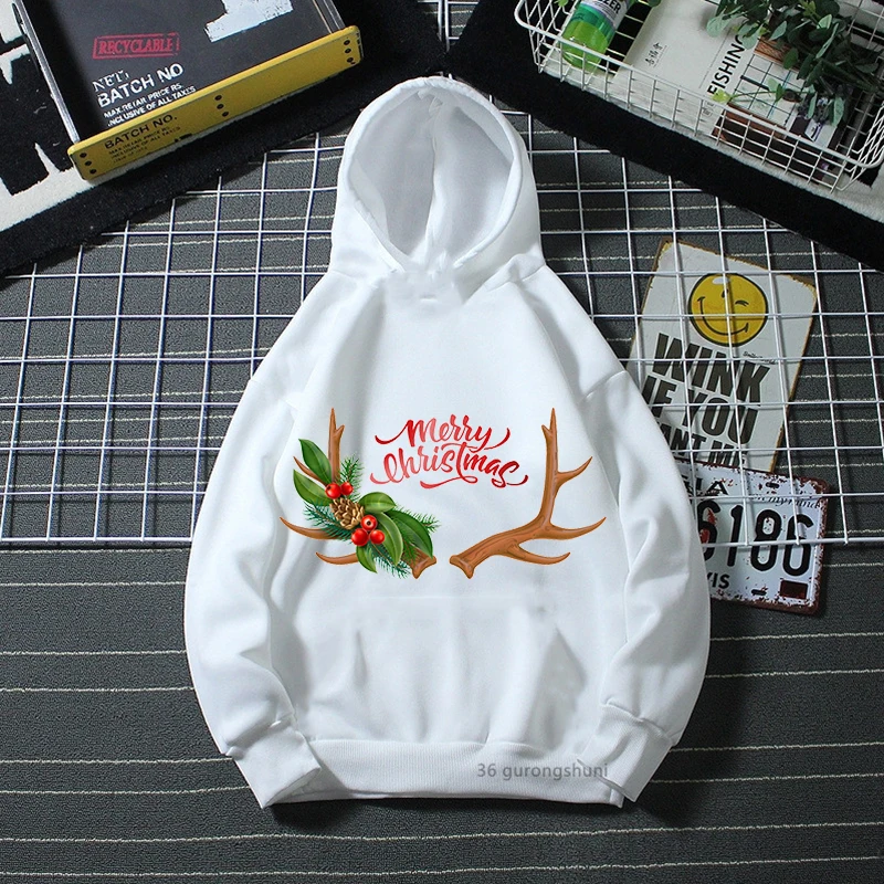 

2022 Funny Antlers Merry Christmas Hoodie Winter Hoodie Christmas Clothes Kids Girls Boys Hoodies Harajuku Tops Long Sleeve Sw