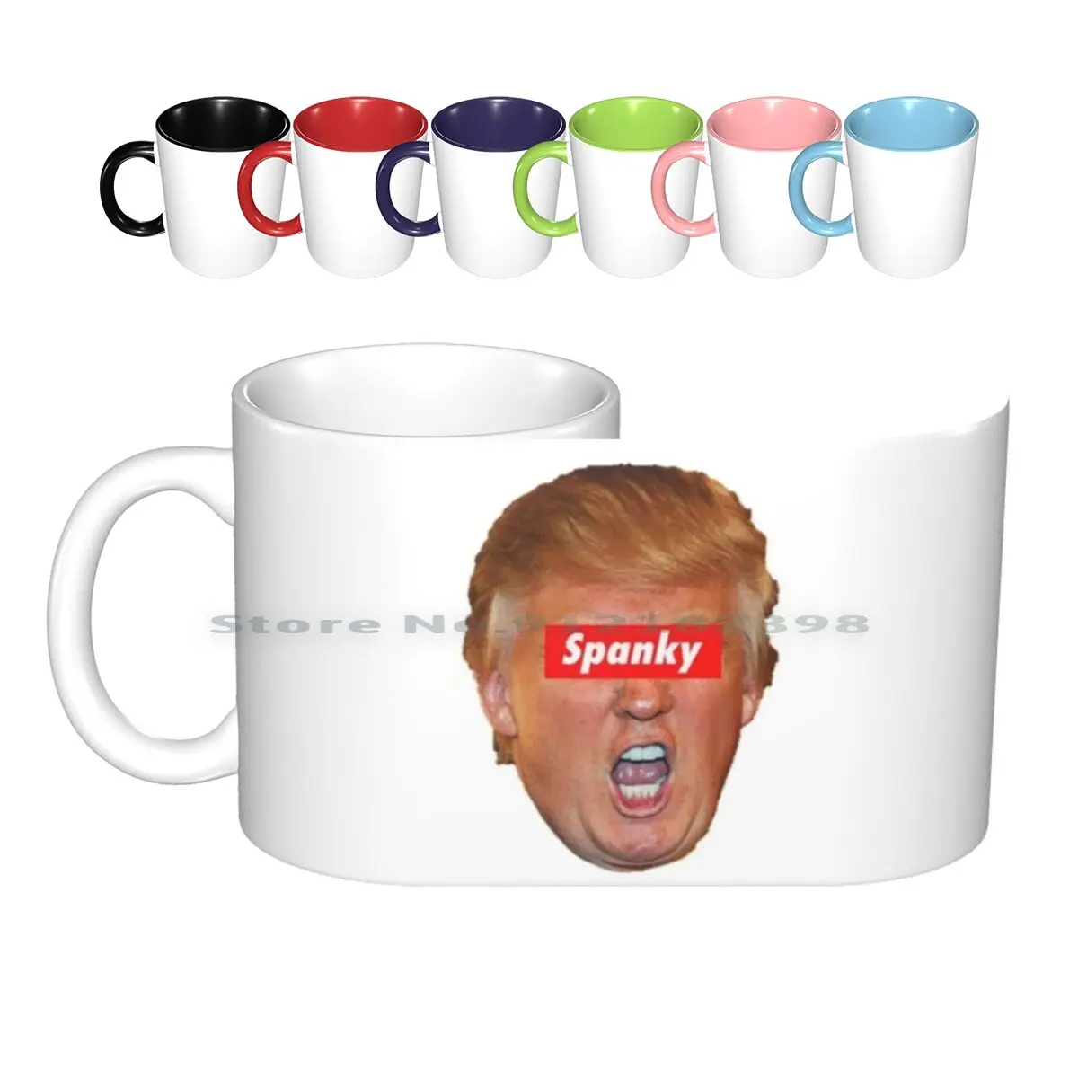 Spanky Ceramic Mugs Coffee Cups Milk Tea Mug Spanky Trump Stormy Daniels Star Again Christian Forbes Spanking Resist Resistance