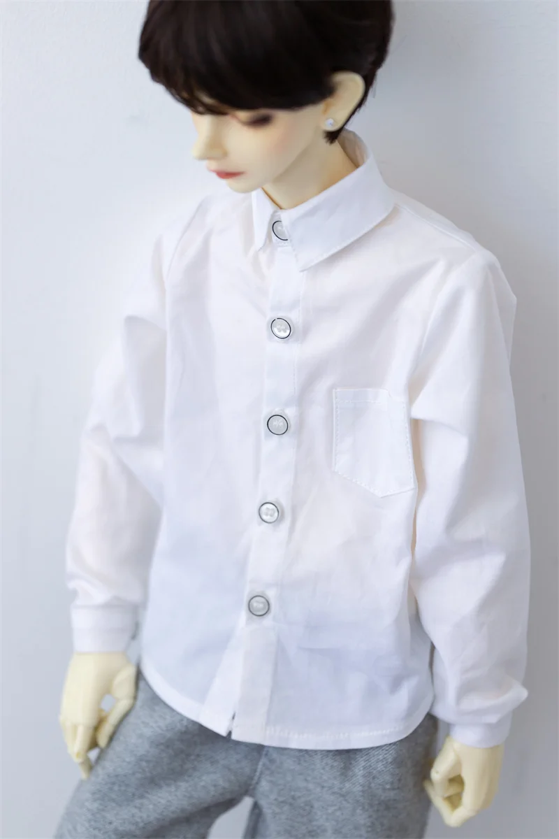 Ropa de muñeca BJD, camisa de cuello levantado, color clásico blanco y negro, combina con todo para 1/3 BJD DD SD SD13 SD17 Uncle doll accsssory