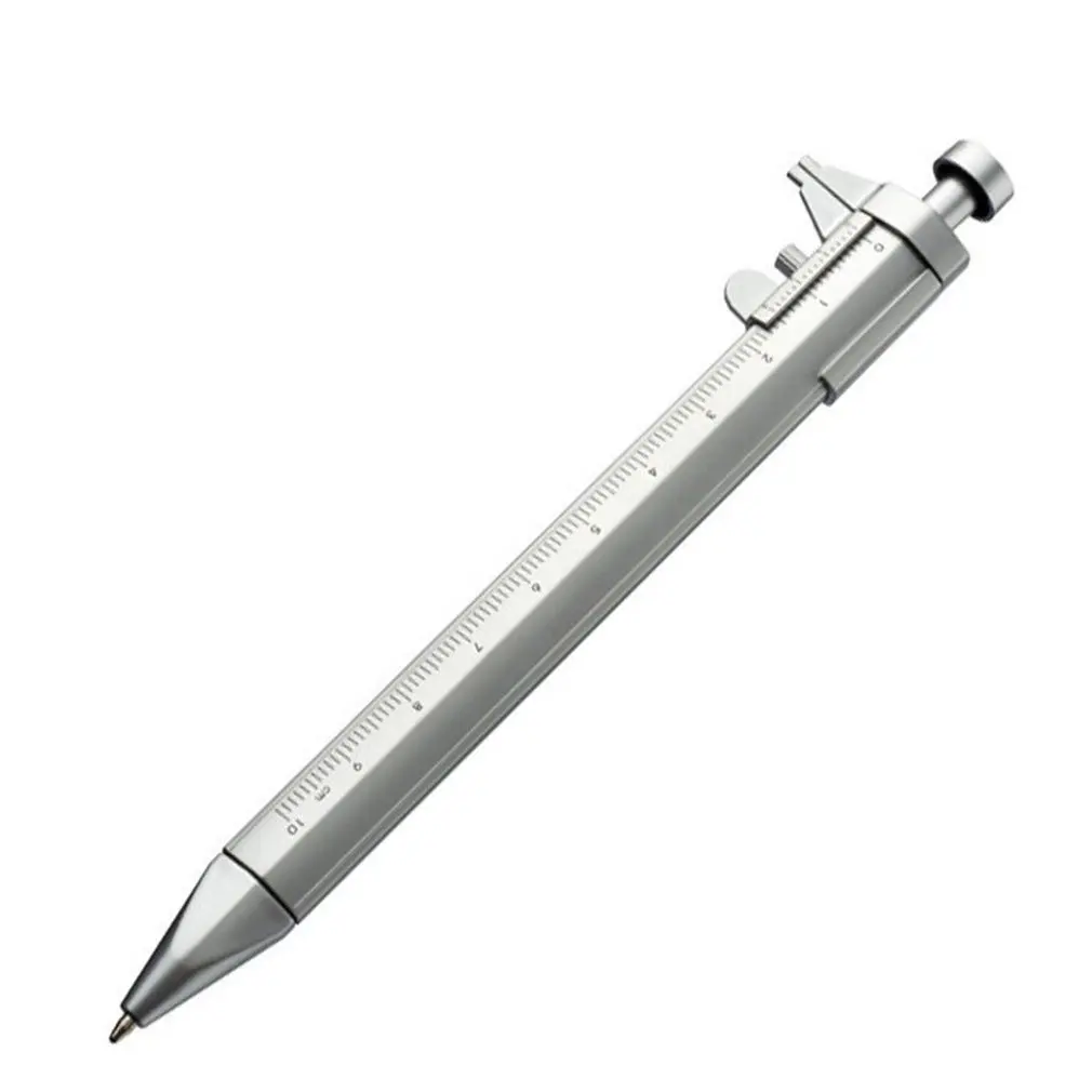 Vernier Caliper Roller Ball Pen, Multifunções Gel Ink Pen, Papelaria Ball-Point, 0,5 milímetros, transporte da gota