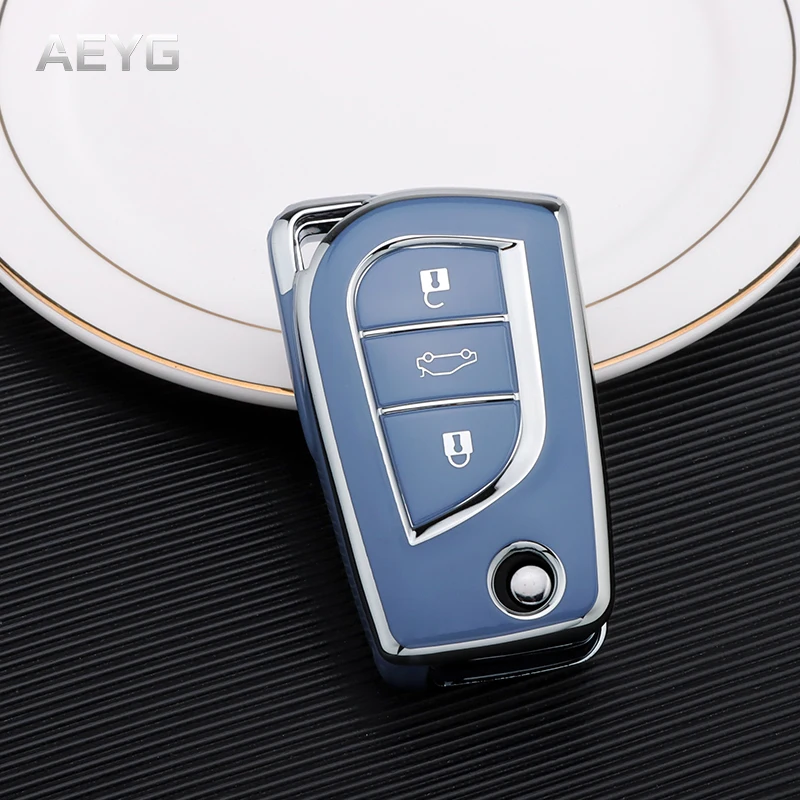 Fashion TPU Car Key Case Full Cover Shell Fob For Toyota Corolla Altis Auris Aygo Yaris Camry RAV4 Verso TC IM Shell Accessories