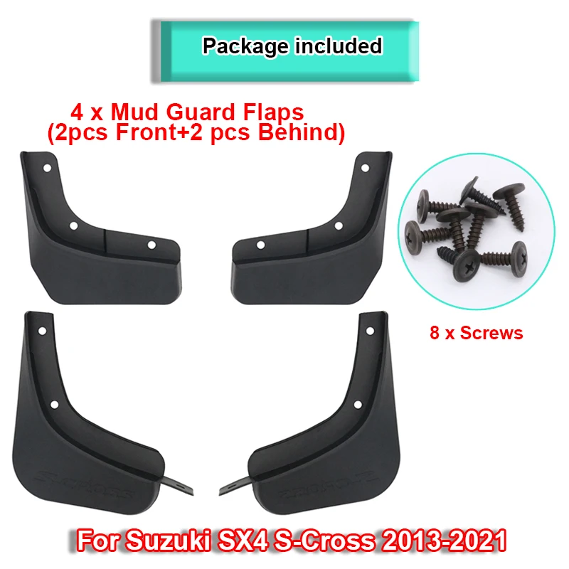 Car Mudguards For Suzuki SX4 S-Cross 2013 2014 2015 2016 2017 2018 2019 2020 2021 Mudflap Front Mud Flaps Fender Accessories