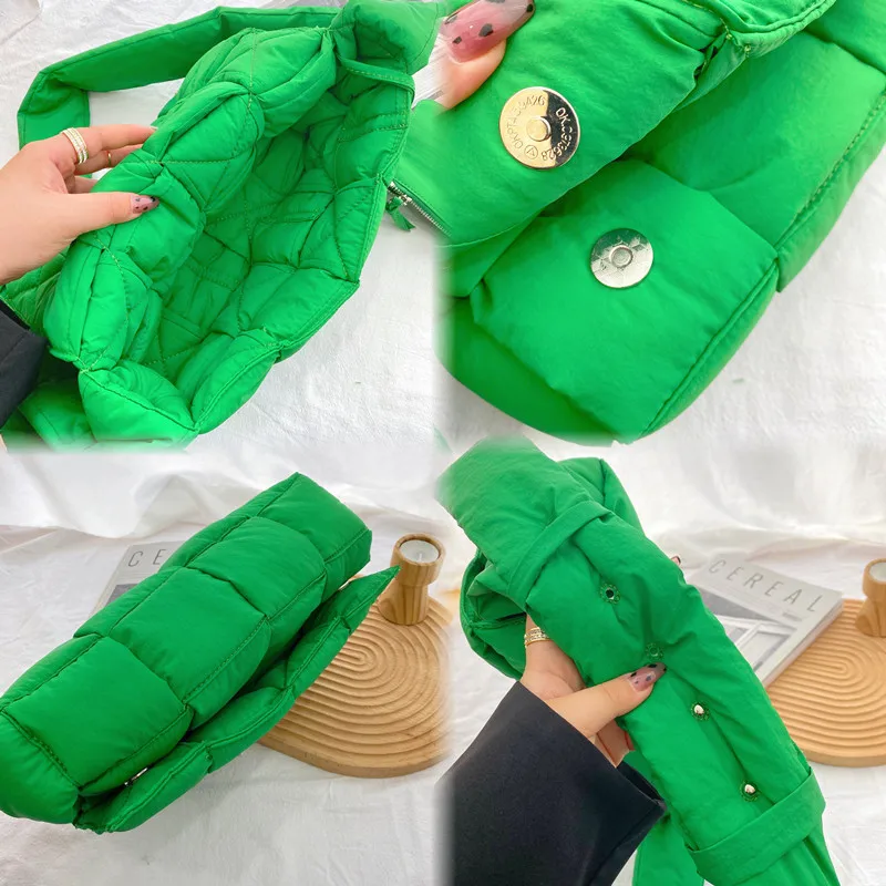 Nuove borse imbottite intrecciate in tessuto Oxford borse a tracolla trapuntate da donna firmate borsa a tracolla in cotone invernale 2021 di lusso
