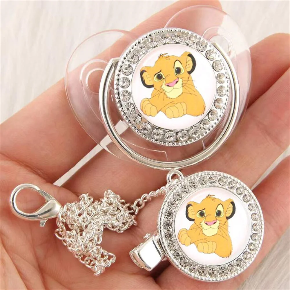 [ 1 Set ] Simba Printing Baby Gold Bling Nipples for Babies With Dummy Clips New Baby Shower Gift 0-24m Babies chupeta de luxo