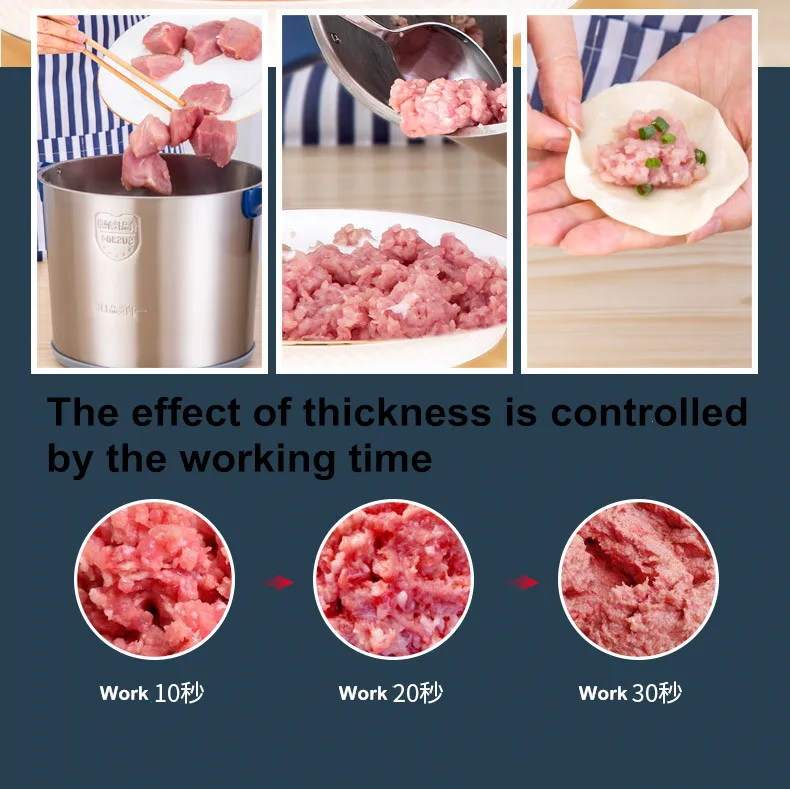 8L Kommerziellen Fleischwolf 1200W High-power Hackfleisch Mixer Hause Elektrische Edelstahl Pfeffer Knoblauch Brecher Gerät – Detail 6