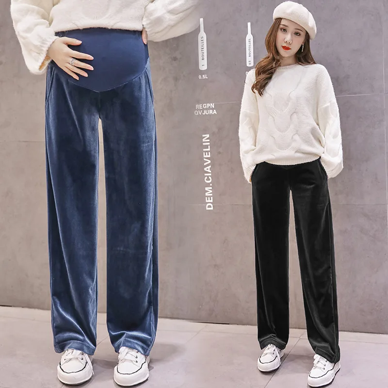 Pregnant Maternity Solid Broad-legged Trousers Legging Loose Casual Pants Women maternity pants