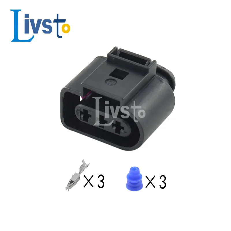 5 Sets 3 Pin Way Automotive Sensor Pigtail Connector 3.5 MM Female Plug For VW AUDI Skoda VAG VolksWagen Jetta Golf 1J0973723