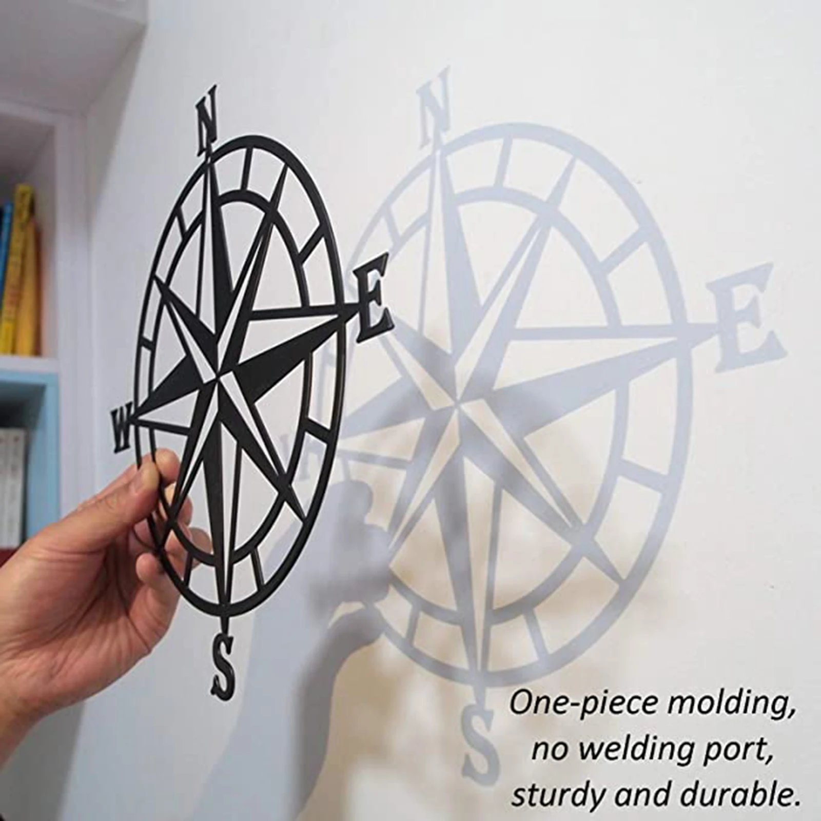 11 Inch Wall Hanging Compass Decor Nautical Bedroom Garden Home Room Decoration Sign Compass Black Rose Wall Art Compass