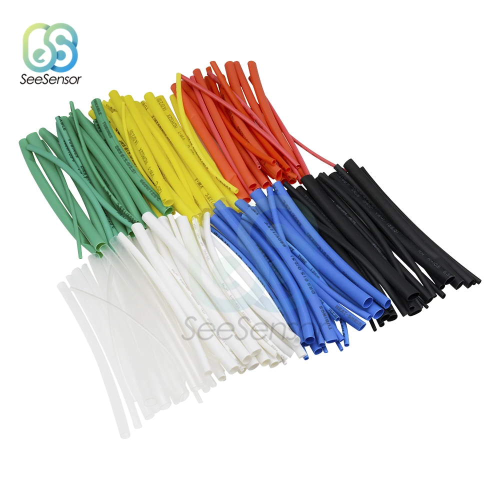 127 pezzi 140 pezzi 164 pezzi 328 pezzi 530 pezzi poliolefina termorestringente assortito tubo termorestringente cavo isolato guaina Set di tubi