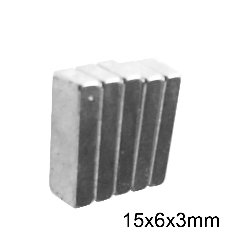 10~500PCS 15x6x3 mm Strong Rare Earth Magnet Thick 3mm Block Rectangular Magnetic 15x6x3mm Permanent Neodymium Magnets 15*6*3