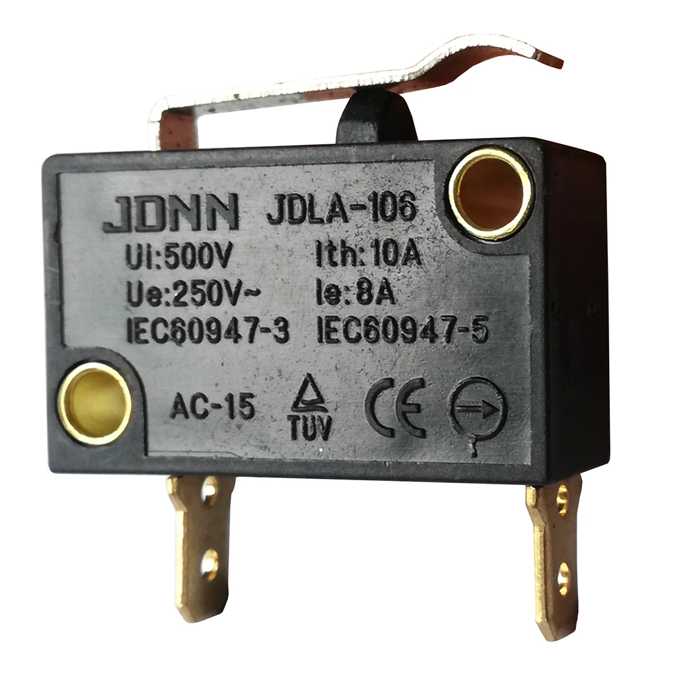 JDNN JDLA-106 prosta długa dźwignia zginania długie ramię mikroprzełączniki mikroprzełącznik 80A 250V 2 piny, 2-Pack