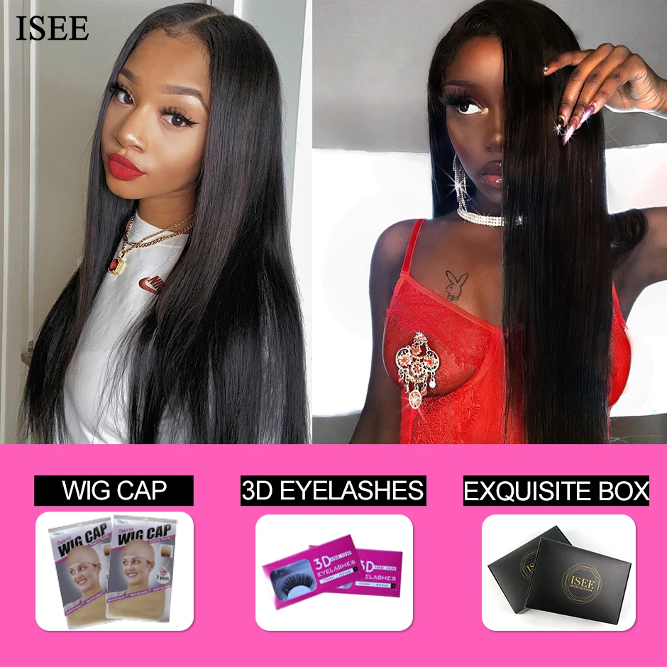 Straight Hair Bundles With Closure Malaysian Human Hair Bundles With Frontal ISEE HAIR Bundles Straight Hair Extension