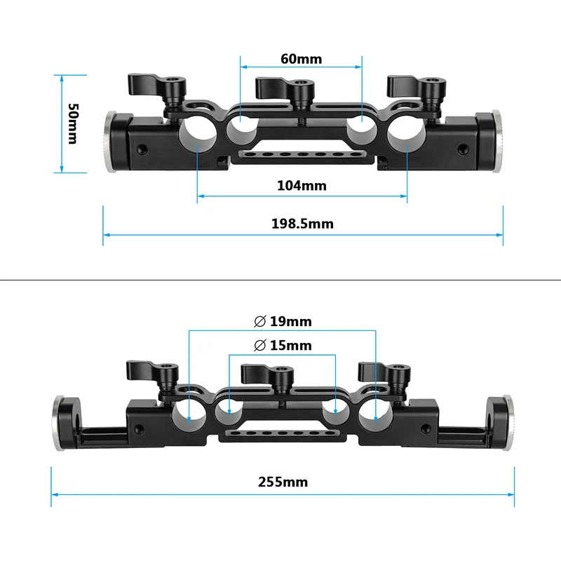 CAMVATE 15mm & 19mm Railblock Rod Clamp With Double-end Extendable M6 ARRI Rosette Mounts For DLSR camera Shoulder Mount Rig