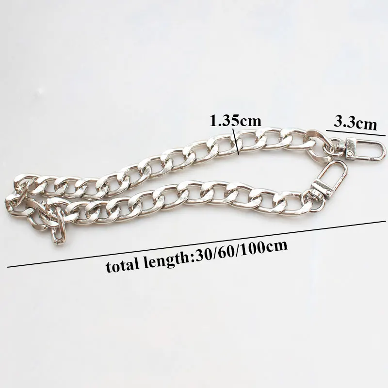 New 30/60cm Bag Chain Metal replacement Purse Chain Shoulder Crossbody Bags Strap For Handbag Handle Belt Bag accessories