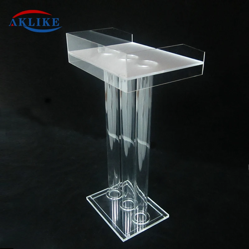 AKLIKE Academy Pulpit Speech Training Lectern Cheap Podium Transparent Platform Acrylic Church Rostrum Front Desk Free Shipping